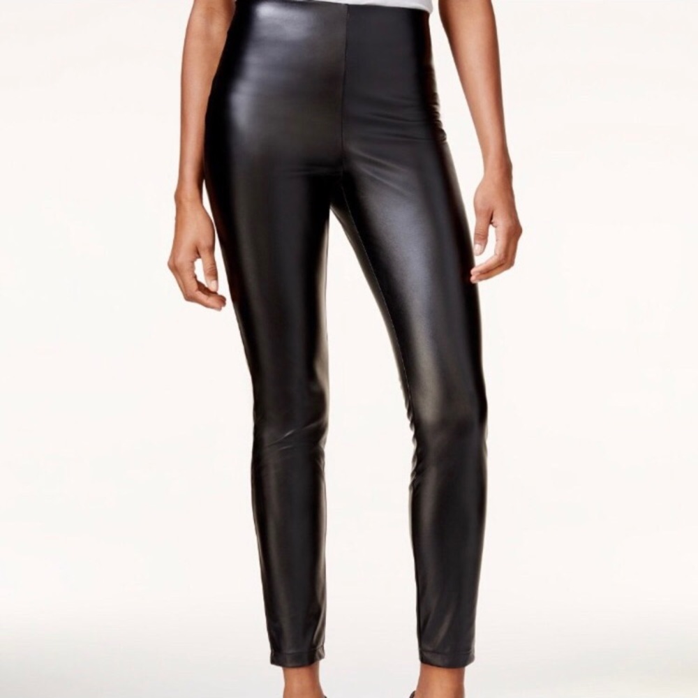 GEUSS high-rise faux-leather leggings